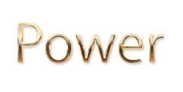 WORD POWER gold text typography PNG images free
